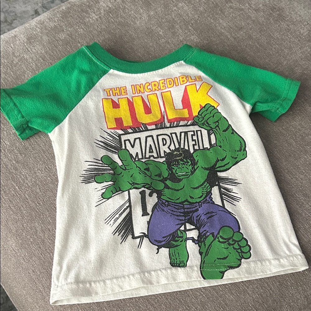Marvel Hulk Kids' Tee in Green and White